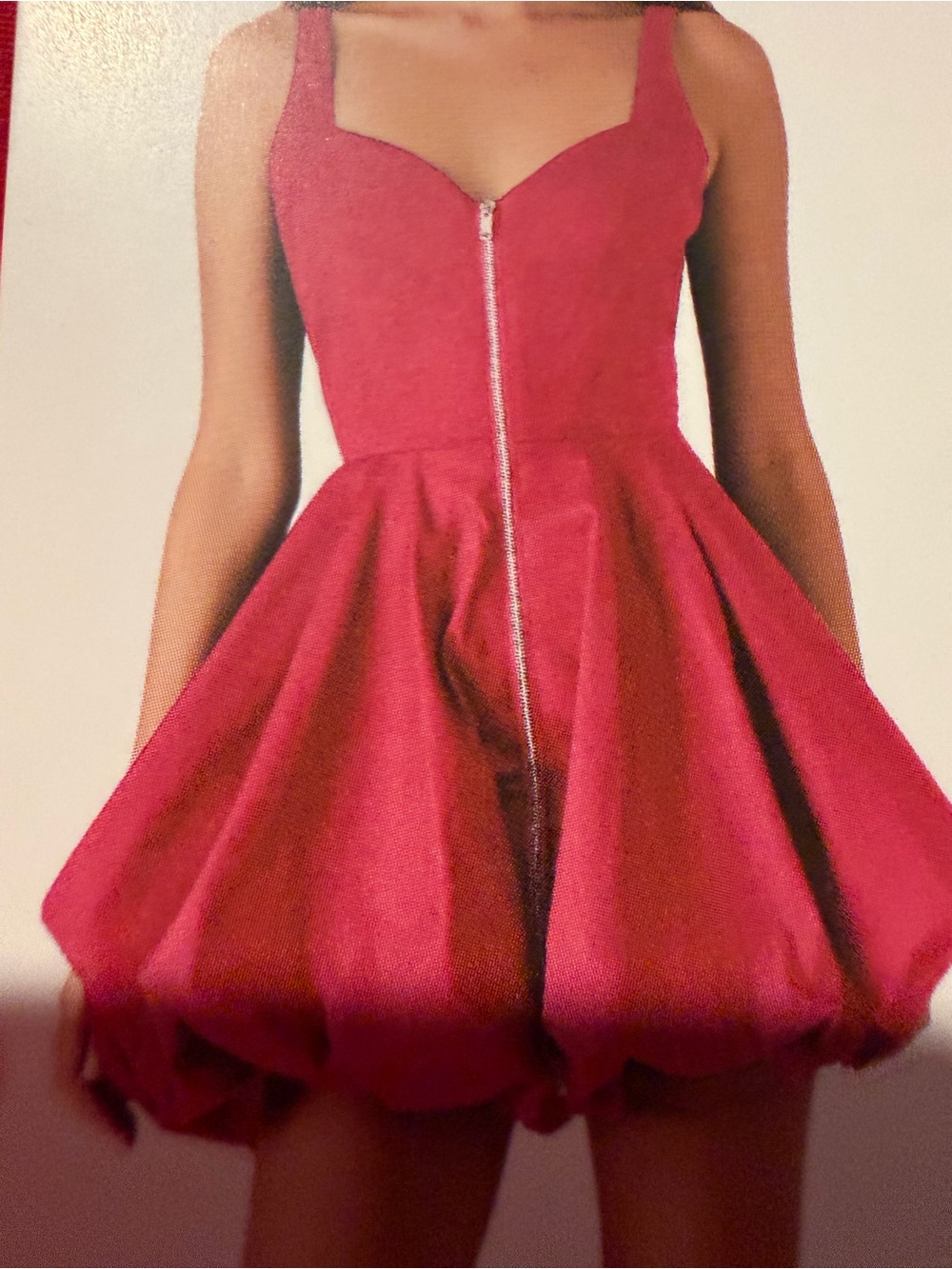 Steve Madden Raspberry Zip-Front Sweetheart Mini Dress - Picture 2 of 16